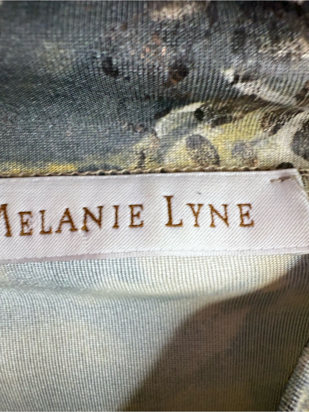 Melanie Lynn T-shirt Animal-Print Short Sleeve Cowl Neck Top - Olive & Black - Picture 7 of 9